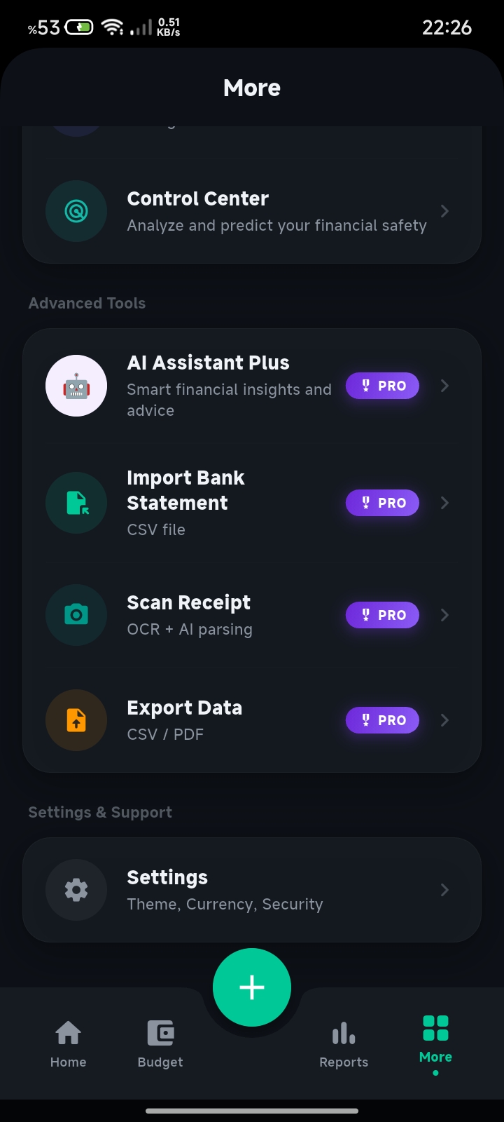 Financial Control Center & Local Tools